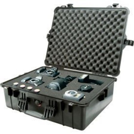 PELICAN PRODUCTS Pelican 1600 Watertight Large Case With Foam 24-3/8" x 19-3/8" x 8-13/16", Black 1600-000-110